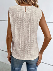 Solid Lace Round Neck Cami