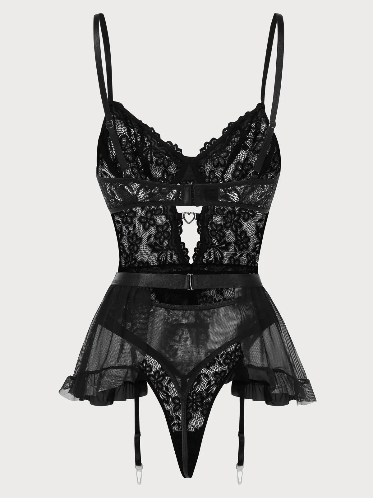 2pcs Set Solid Lace Sexy Lingerie Set