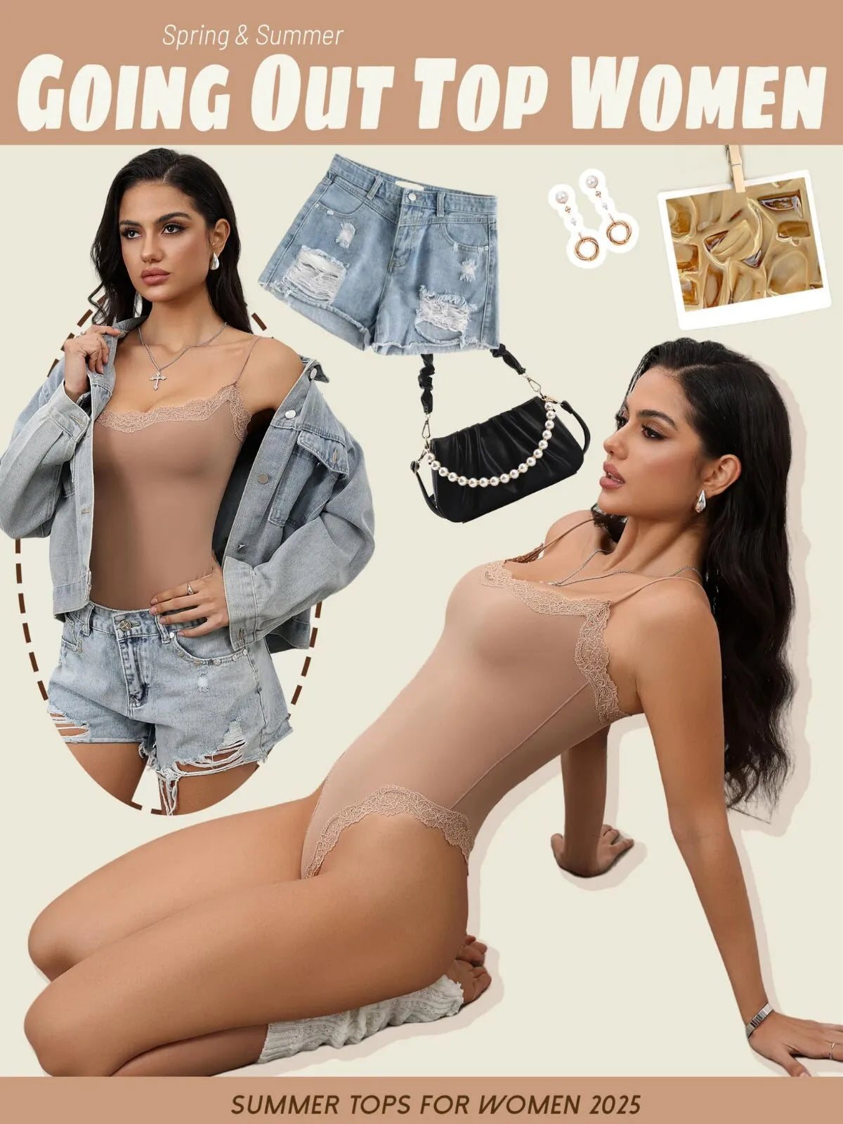 Sexy Lace Square Neck Spaghetti Strap High Rise Bodysuits 