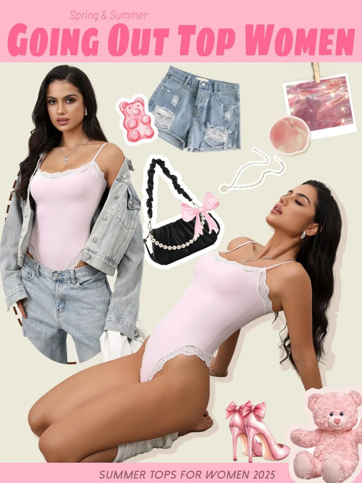 Sexy Lace Square Neck Spaghetti Strap High Rise Bodysuits 