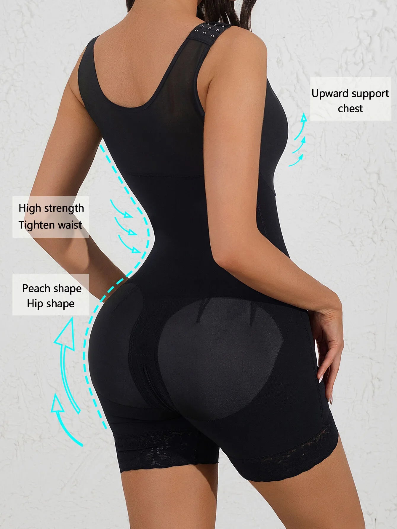 Solid Lace Tummy Control Full Butt Lifter High Rise Shape Wear Bodysuits