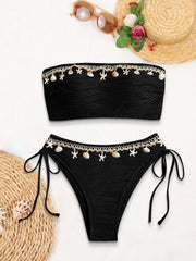 Solid Lace-up High Rise Bikini
