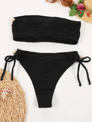 Solid Lace-up High Rise Bikini