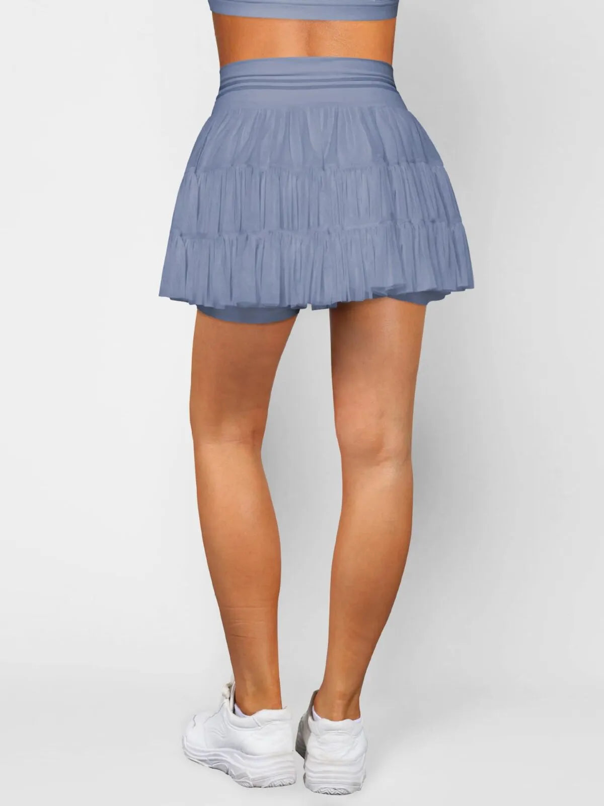 Solid Sporty Breathable Lace-up Color Daily Outdoor Wear High Waist Skort