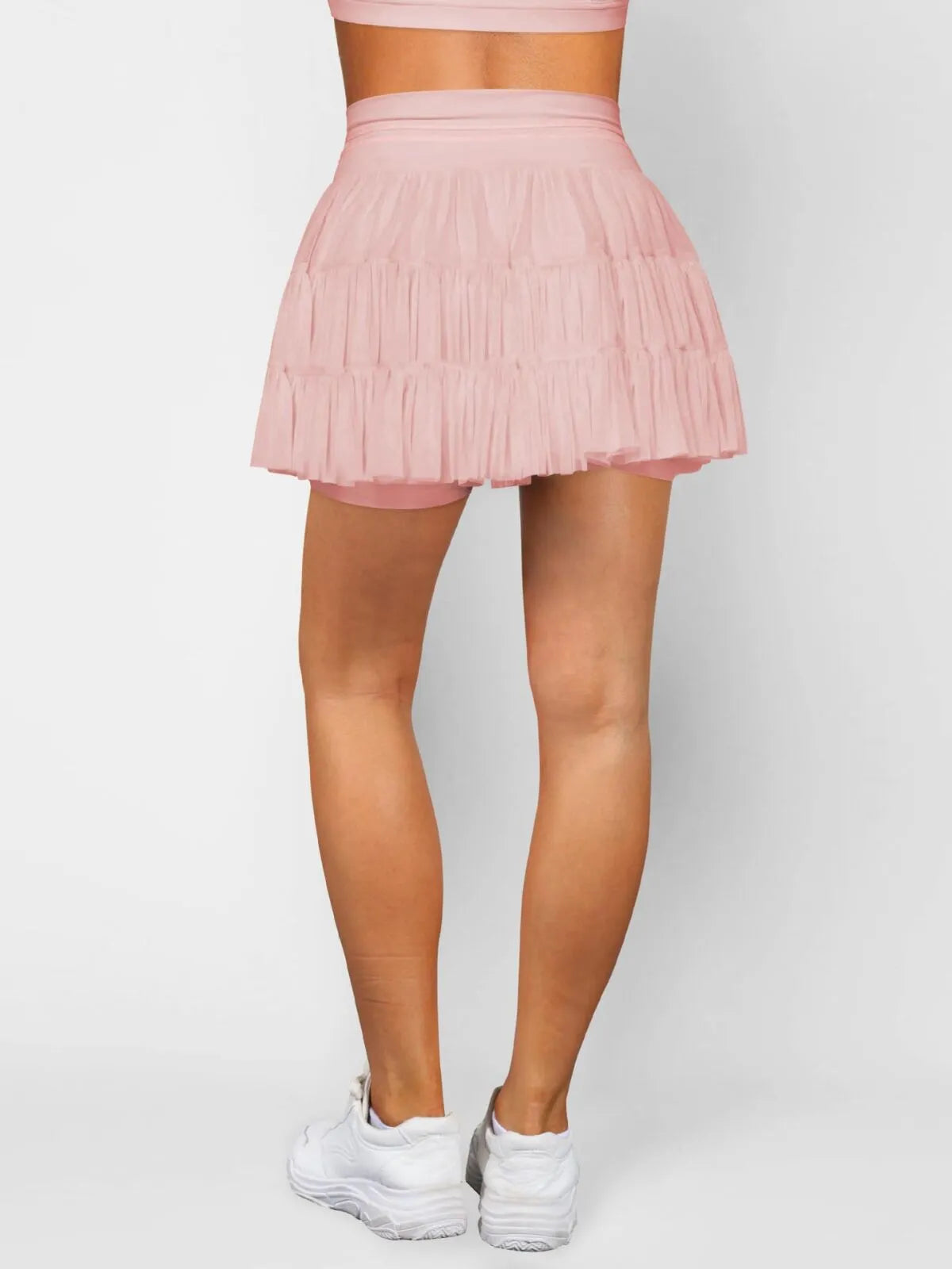 Solid Sporty Breathable Lace-up Color Daily Outdoor Wear High Waist Skort