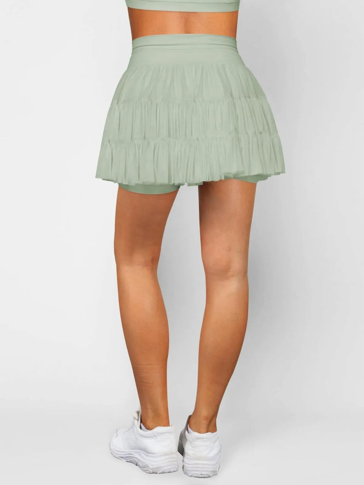 Solid Sporty Breathable Lace-up Color Daily Outdoor Wear High Waist Skort