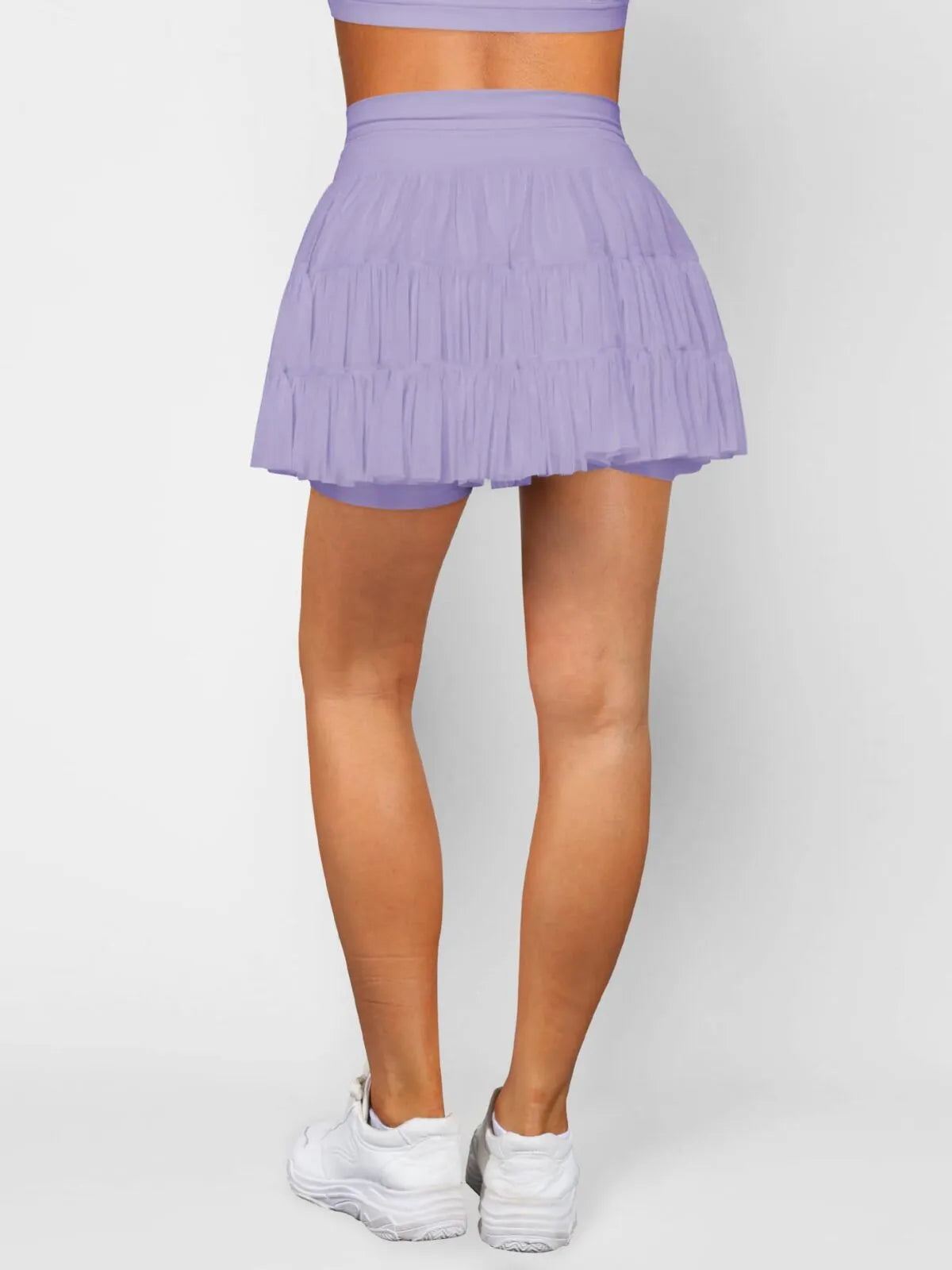 Solid Sporty Breathable Lace-up Color Daily Outdoor Wear High Waist Skort