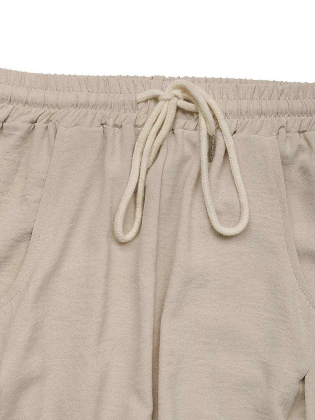 Solid Lace-up High Rise Tie Palazzo Pants