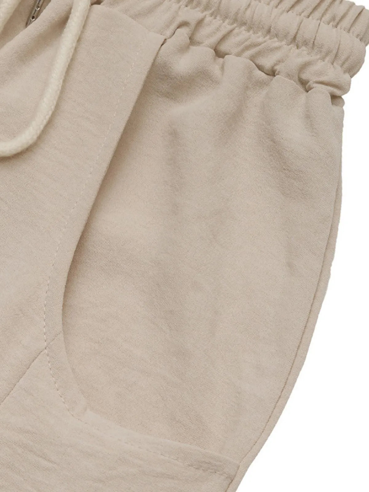 Solid Lace-up High Rise Tie Palazzo Pants