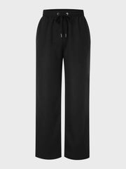Solid Lace-up High Rise Tie Pants