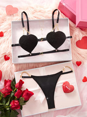 Solid Lace-up Lace Chain Sexy Lingerie