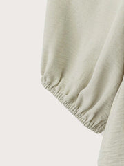 Solid Lace-up Lantern Sleeve Blouse & Ditsy Floral Palazzo Pants