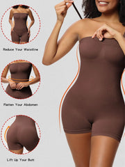 Solid Yoga Tummy Control Seamless Removable Strapless Bodysuits