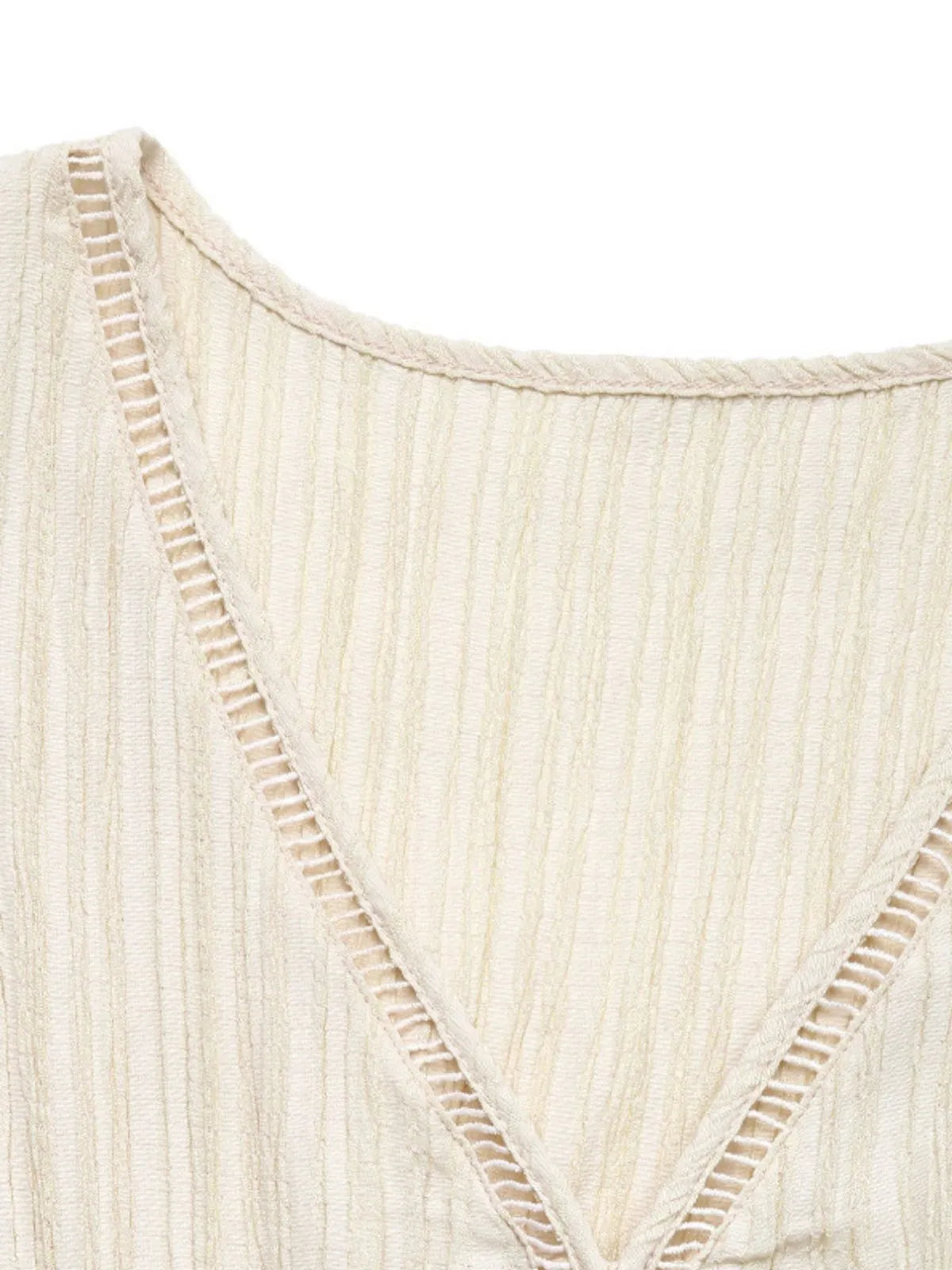 Solid Lace-up V-neck Fit And Flare Dress