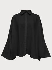 Solid Lapel Drop Shoulder Loose and Simple Blouse Oversized Versatile Commuting