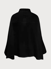 Solid Lapel Drop Shoulder Loose and Simple Blouse Oversized Versatile Commuting