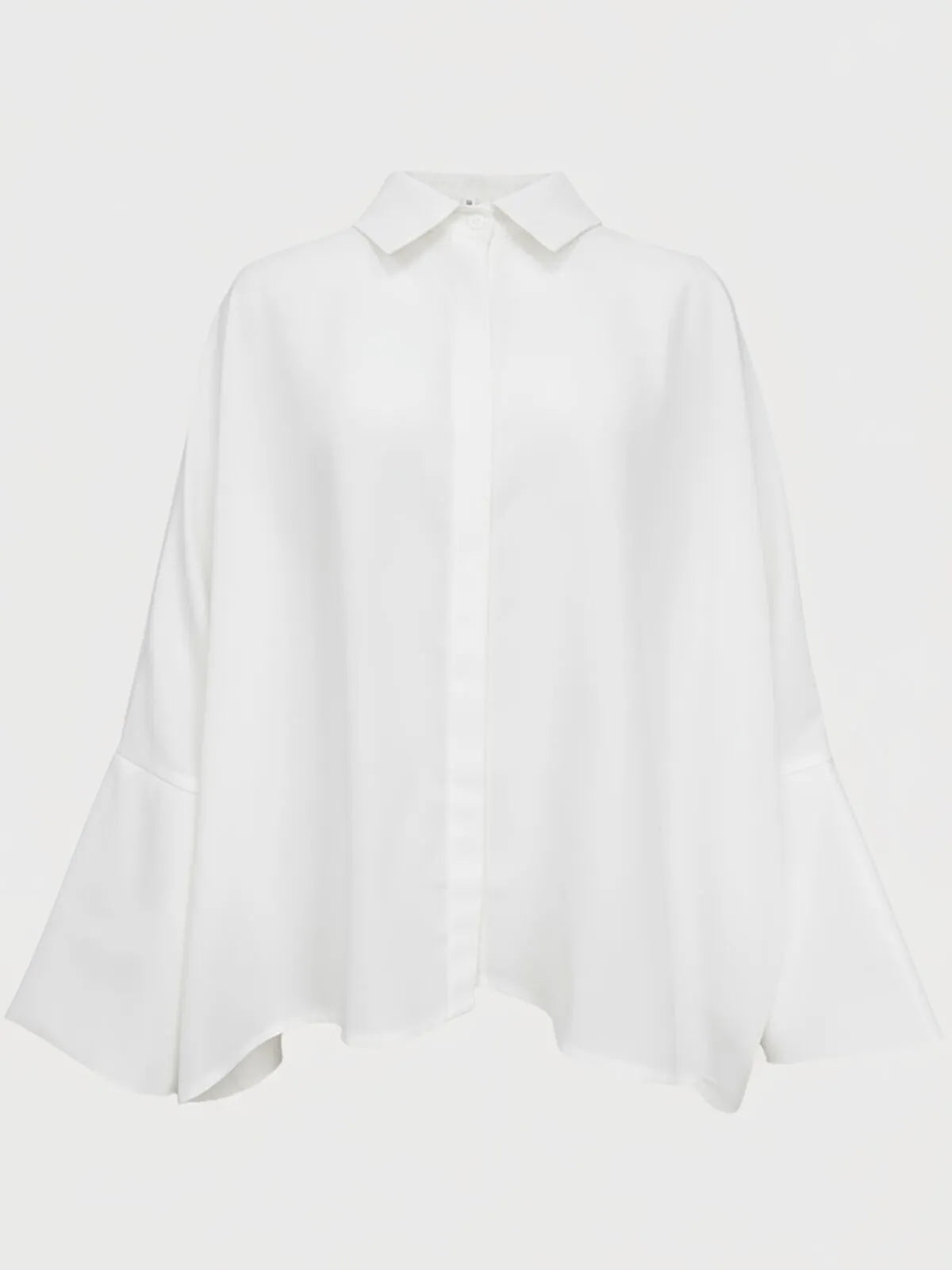 Solid Lapel Drop Shoulder Loose and Simple Blouse Oversized Versatile Commuting