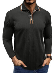 Solid Lapel Knitted Regular Polo