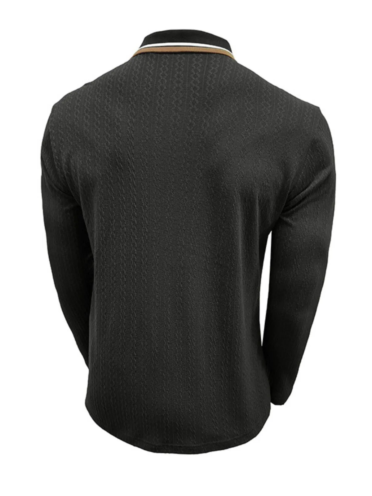 Solid Lapel Knitted Regular Polo