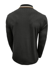 Solid Lapel Knitted Regular Polo