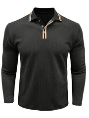 Solid Lapel Knitted Regular Polo