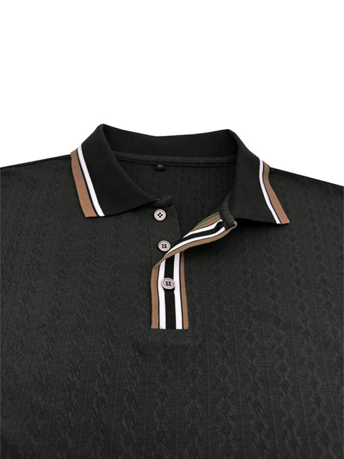 Solid Lapel Knitted Regular Polo