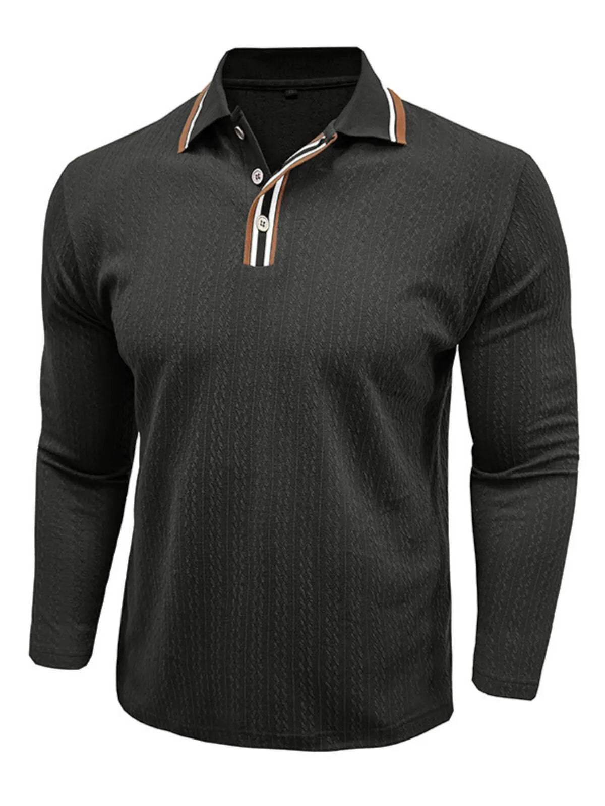 Solid Lapel Knitted Regular Polo