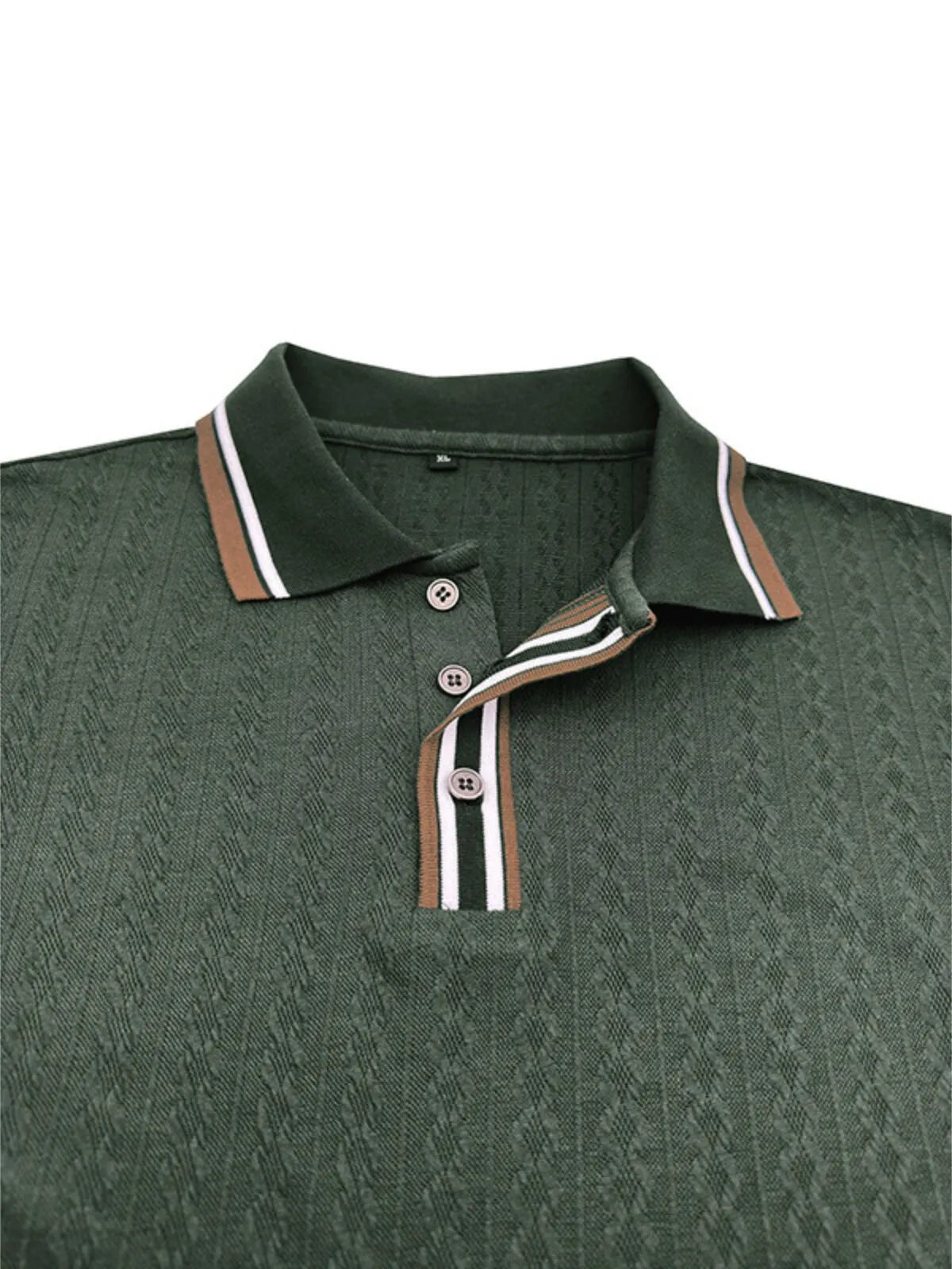 Solid Lapel Knitted Regular Polo