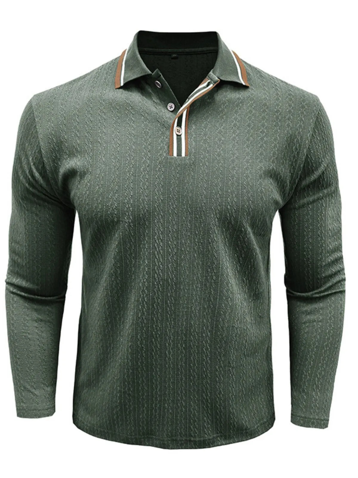 Solid Lapel Knitted Regular Polo