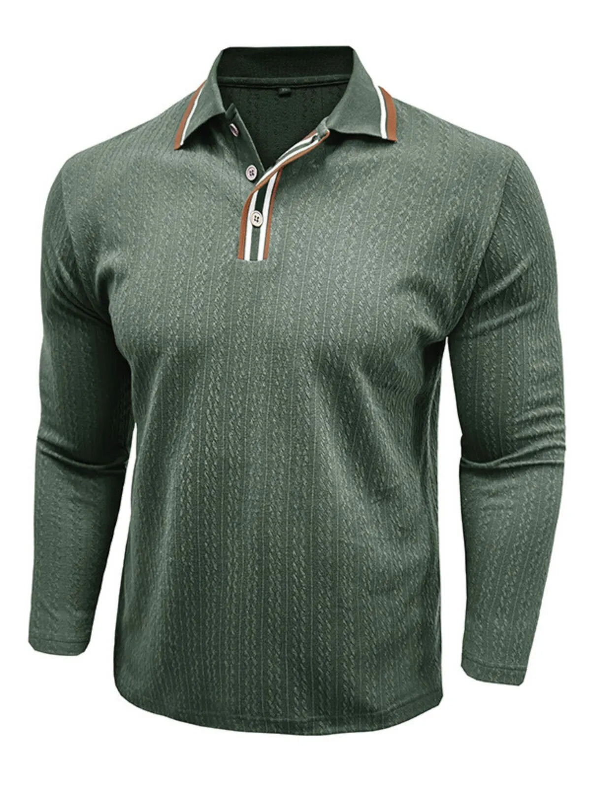 Solid Lapel Knitted Regular Polo