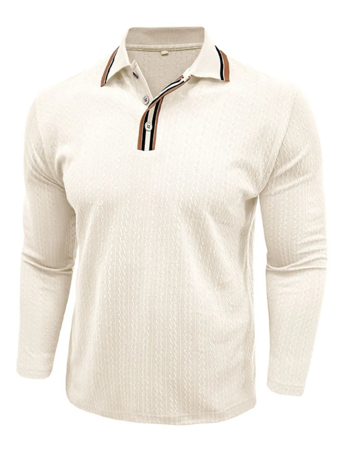 Solid Lapel Knitted Regular Polo