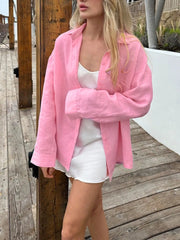 Solid Lapel Plain Daily Stylish Basic Blouse Work Daily Holiday