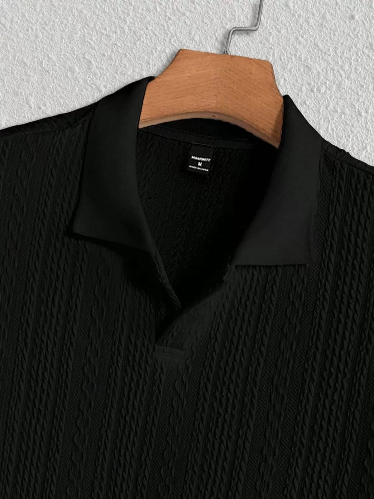 Men Solid Casual Lapel Regular Knit Polo, for Office Daily Wear