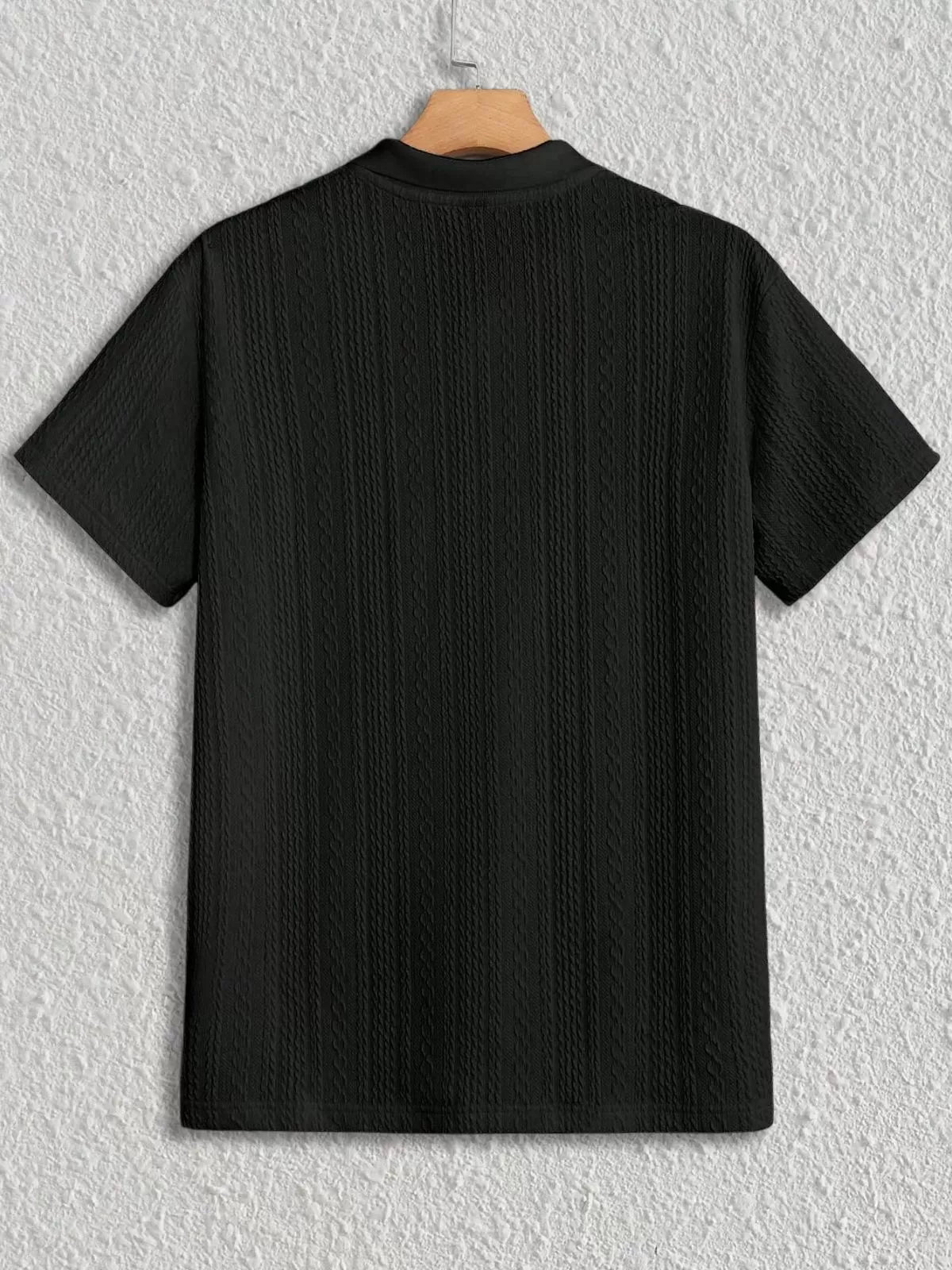 Men Solid Casual Lapel Regular Knit Polo, for Office Daily Wear