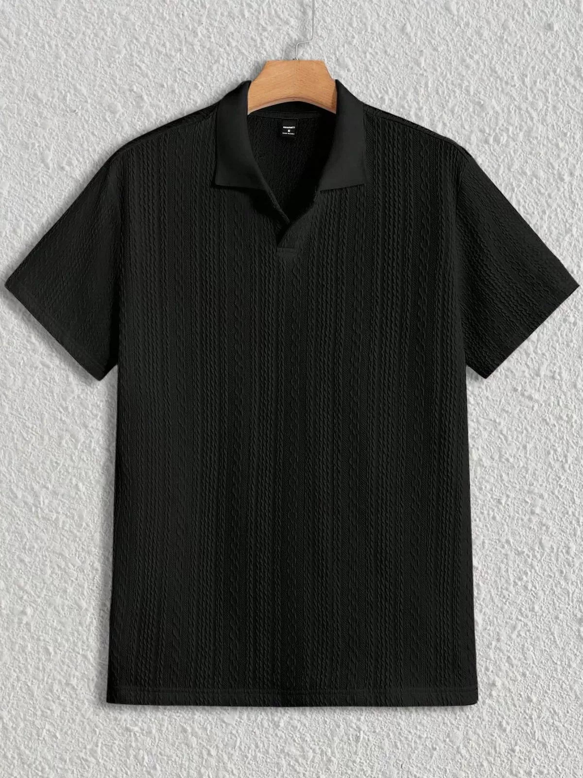Men Solid Casual Lapel Regular Knit Polo, for Office Daily Wear