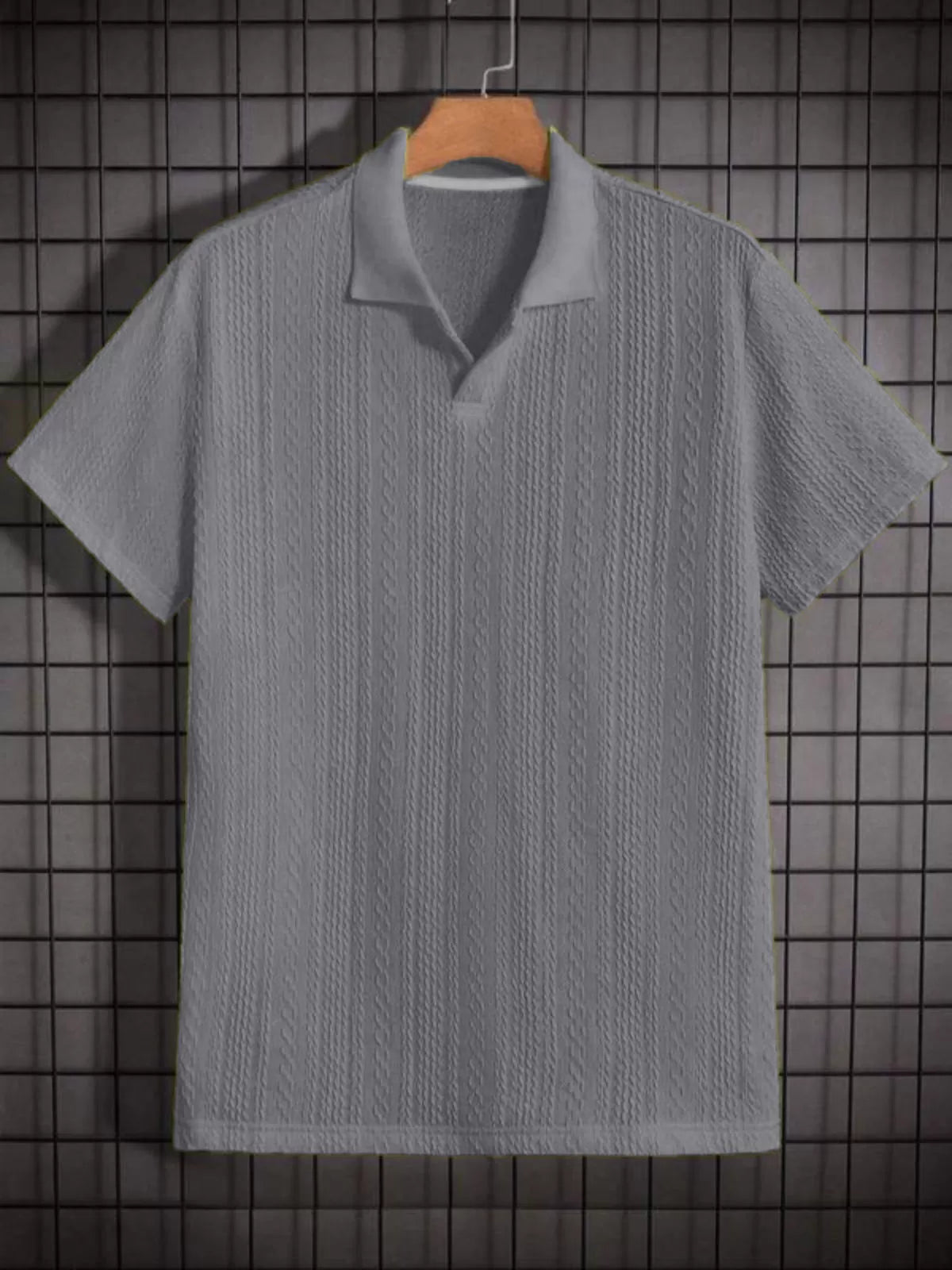 Men Solid Casual Lapel Regular Knit Polo, for Office Daily Wear