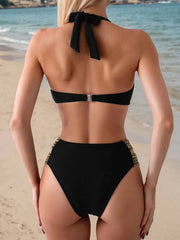 Solid Low Rise Halter Bikini