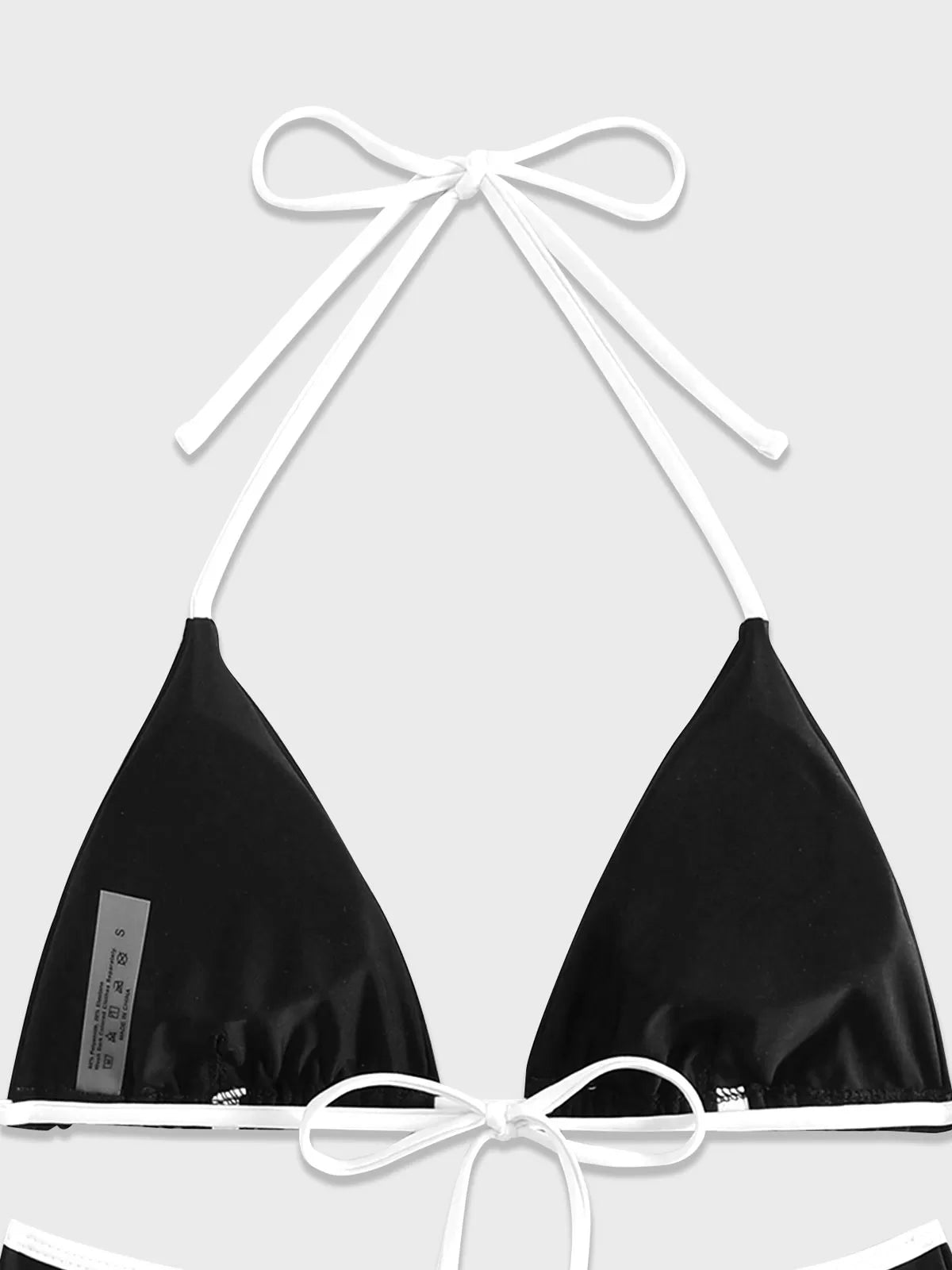 Solid Low Rise Halter Drawstring Bikini Top