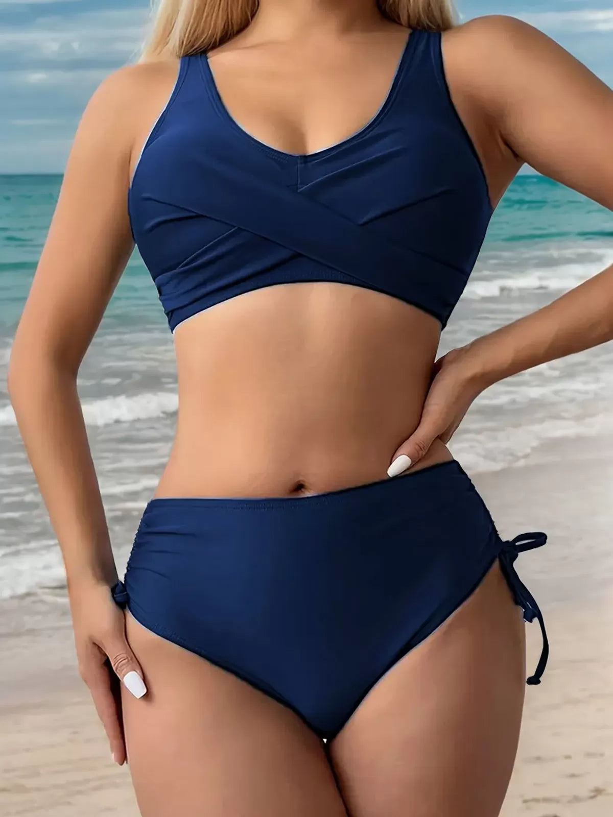 Solid Low Rise Scoop Bikini