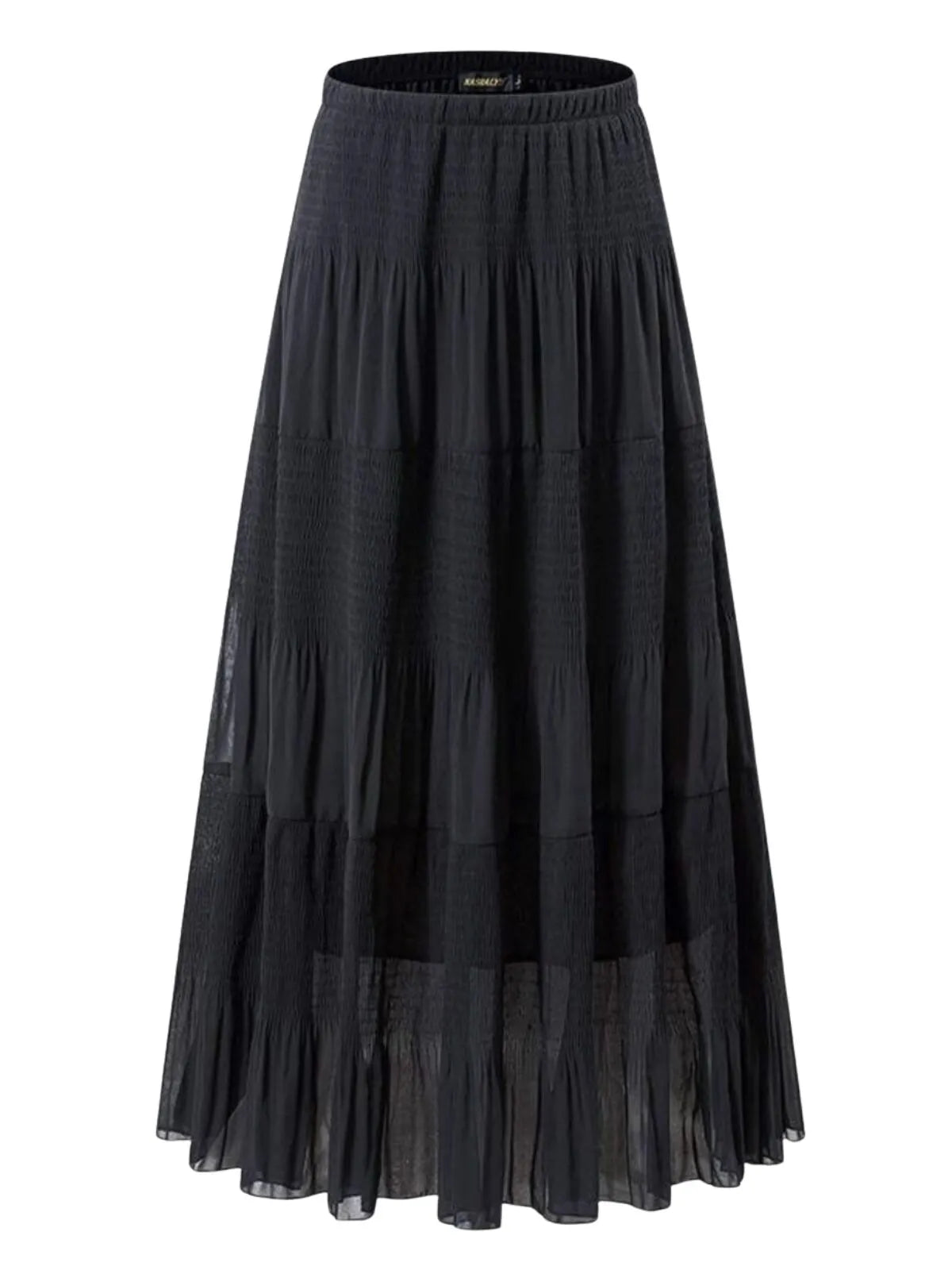 Chiffon Breathable & Comfortable Elastic High Waist Pleated A-Line Flared Maxi Skirts