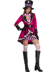 Solid Halloween Cosplay Magician Patchwork Outwear Coat Dress, Hat not included
