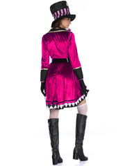 Solid Halloween Cosplay Magician Patchwork Outwear Coat Dress, Hat not included
