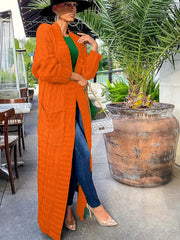 Solid Textured Drop Shoulder Pocket Cape Cardigan Casual Open Front Knitwear for Fall & Winter