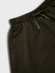 Solid Pocket High Rise Elastic Waist Shorts