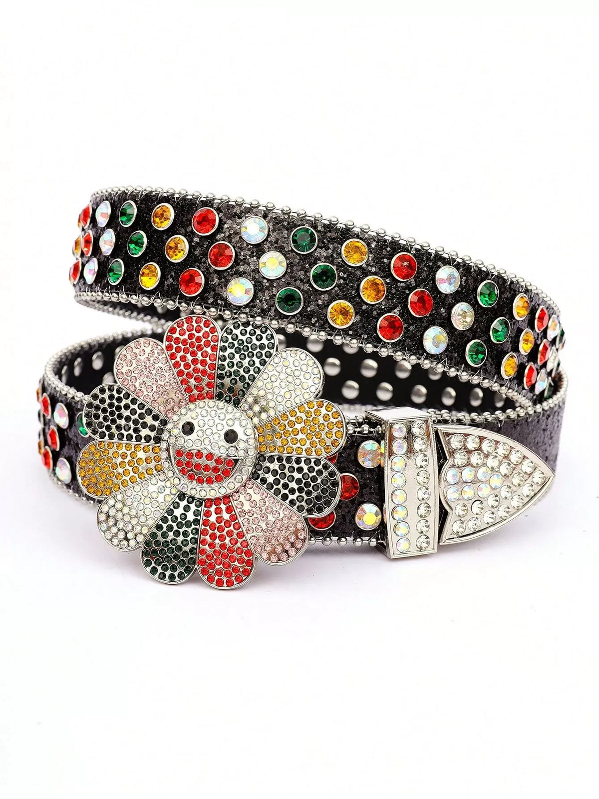 Solid Studded Pu Leather Belt