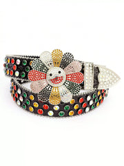 Solid Studded Pu Leather Belt