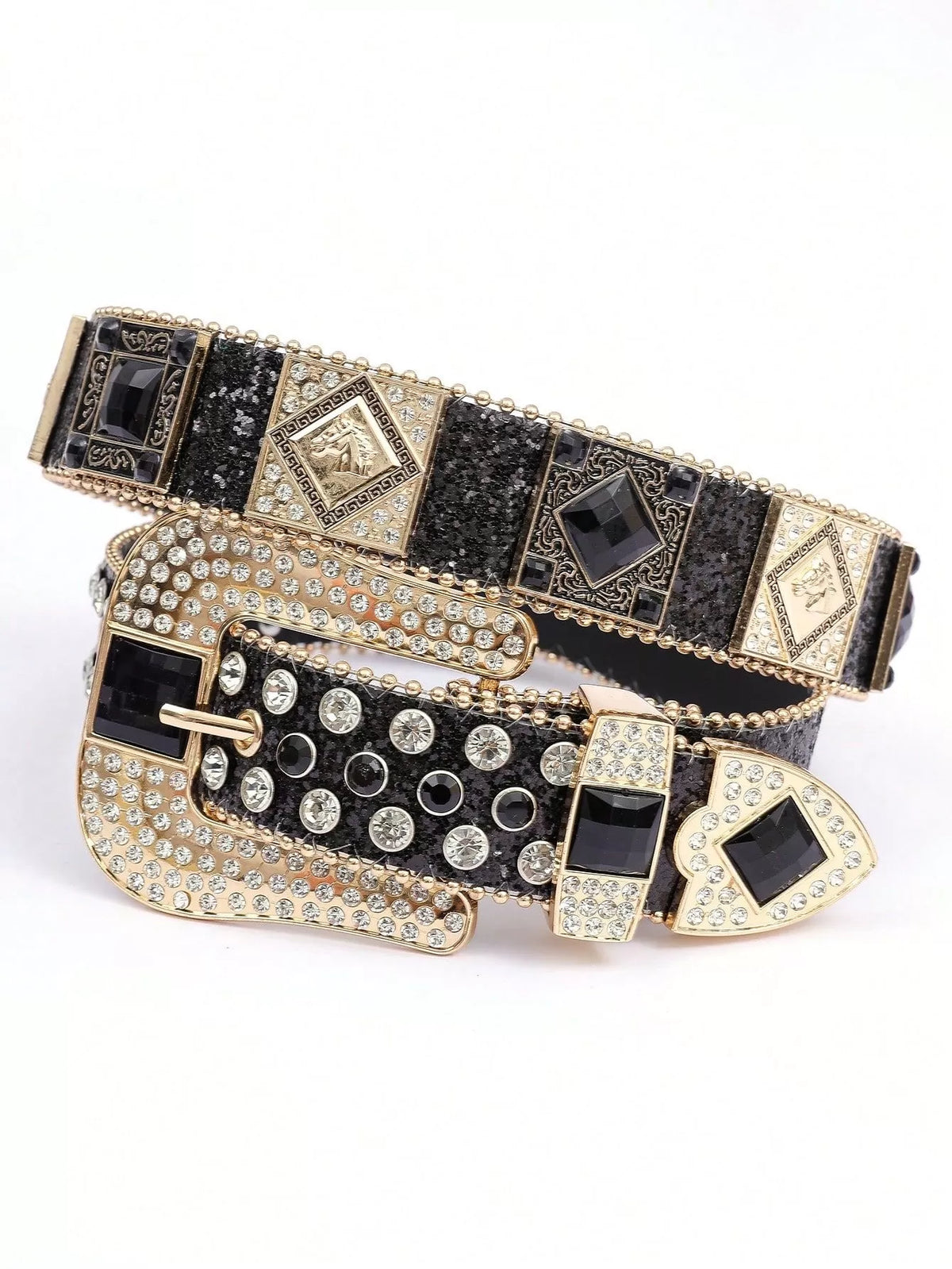 Solid Studded Pu Leather Belt
