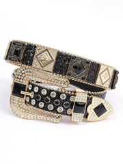 Solid Studded Pu Leather Belt