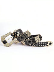 Solid Studded Pu Leather Belt