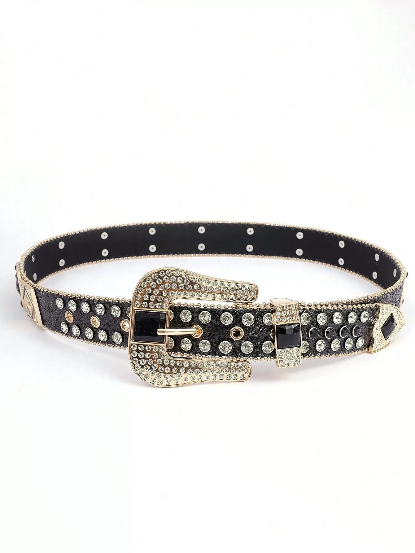 Solid Studded Pu Leather Belt